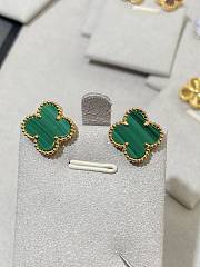 VCA Vintage Alhambra Earrings 18k Yellow Gold Malachite Green VCARO3QL00 - 1