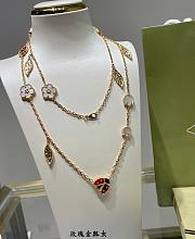 VCA Lucky Spring Long Necklace 15 Motifs 18k Rose Gold Carnelian, Mother-Of-Pearl, Onyx VCARP7RT00 - 1
