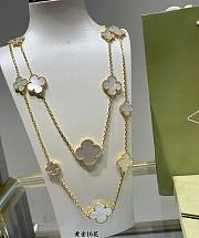 VCA Magic Alhambra Long Necklace 16 Motifs 18k Yellow Gold Mother-Of-Pearl White - 1