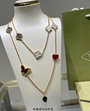 VCA Lucky Alhambra Long Necklace 15 Motifs 18K Yellow Gold Carnelian, Malachite, Mother-Of-Pearl, Tiger Eye - 3