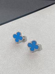 VCA Sweet Alhambra Earstuds 18k White Gold Turquoise - 1
