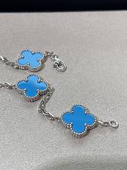 VCA Vintage Alhambra Bracelet 5 Motifs 18k White Gold Turquoise - 2