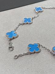 VCA Vintage Alhambra Necklace 10 Motifs 18k White Gold Turquoise - 2