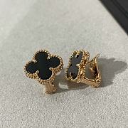 VCA Sweet Alhambra Earstuds 18k Yellow Gold Onyx Black - 6