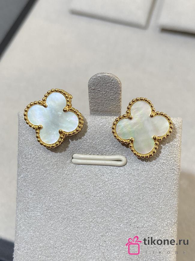 VCA Sweet Alhambra Earstuds 18k Yellow Gold Mother of pearl White - 1