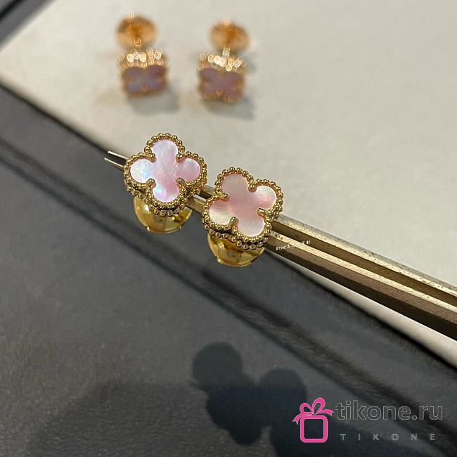VCA Sweet Alhambra Earstuds 18k Yellow Gold Mother of pearl Pink - 1