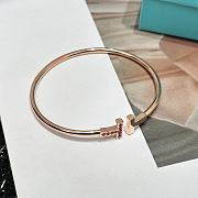 Tiffany T Diamond and Rose Wire Bracelet in Rose Gold - 6