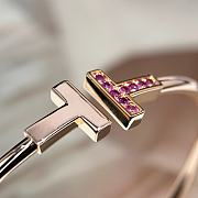 Tiffany T Diamond and Rose Wire Bracelet in Rose Gold - 5