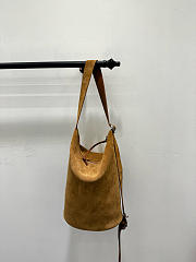 Loewe Loop Bucket In Suede Calfskin Brown - 39x39x15.5cm - 1