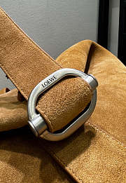 Loewe Loop Bucket In Suede Calfskin Brown - 39x39x15.5cm - 2