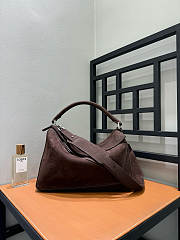 Loewe Large Puzzle Bag in Grained Nubuck Brown - 33x21.5x14.7cm - 1