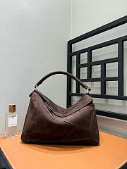 Loewe Large Puzzle Bag in Grained Nubuck Brown - 33x21.5x14.7cm - 5