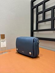 Loewe Small Pebble Messenger Bag In Supple Grained Calfskin Blue - 20x12.5x6cm - 6