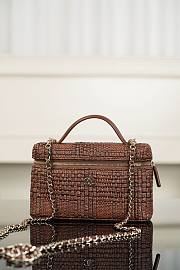 Chanel Classic Vanity with Chain Braided Raffia & Gold-Tone Metal Brown - 19.5x17x5cm - 5