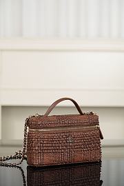 Chanel Classic Vanity with Chain Braided Raffia & Gold-Tone Metal Brown - 19.5x17x5cm - 4