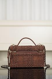 Chanel Classic Vanity with Chain Braided Raffia & Gold-Tone Metal Brown - 19.5x17x5cm - 2