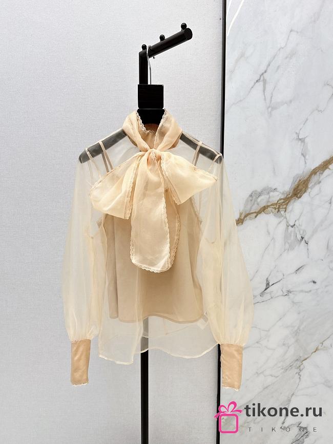 Zimmermann Memento Embroidered Silk Organza Blouse - 1