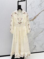Zimmermann Patience Plunge Midi Dress in Cream/Pink Rose 5372DRS264 - 1