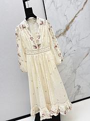 Zimmermann Patience Plunge Midi Dress in Cream/Pink Rose 5372DRS264 - 4