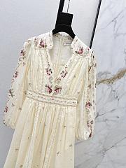 Zimmermann Patience Plunge Midi Dress in Cream/Pink Rose 5372DRS264 - 5