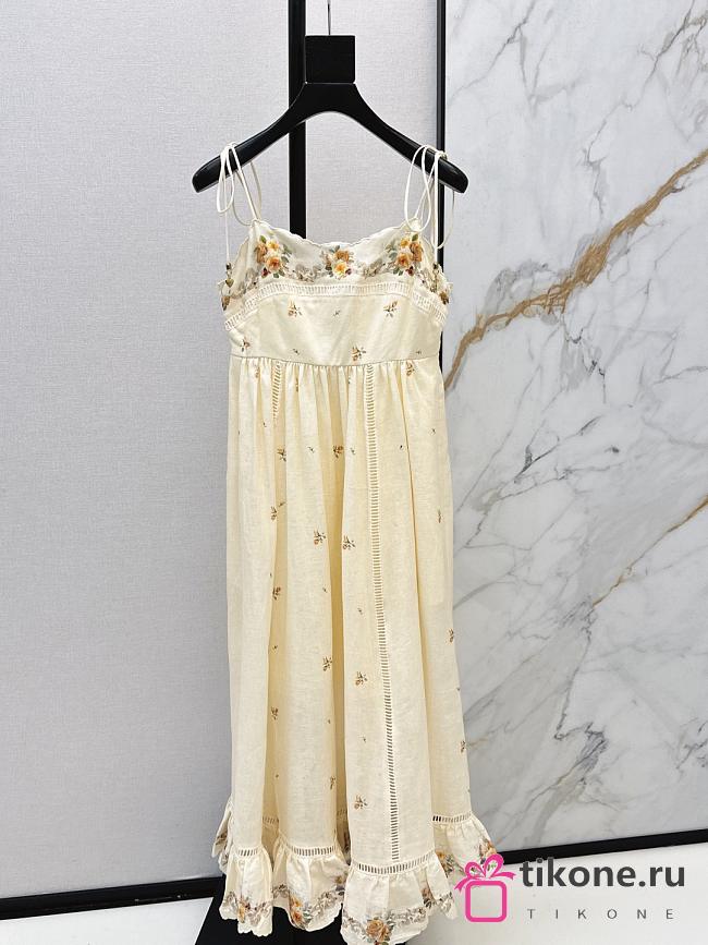 Zimmermann Patience Cami Midi Dress in Cream/Yellow Rose 5103DRS264 - 1