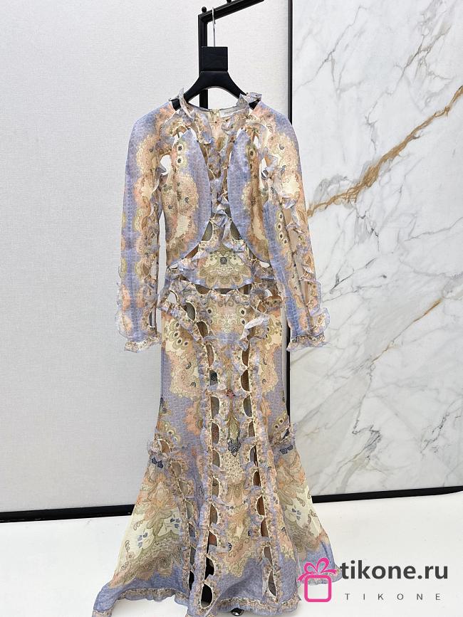 Zimmermann Rebellion Scallop Maxi Dress in Blue Floral 6312DC261 - 1