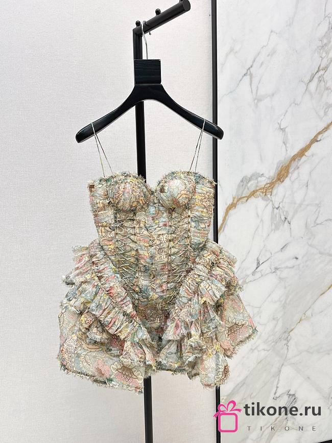 Zimmermann Rebellion Frayed Mini Dress in Mint Floral - 1