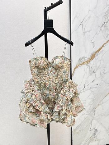 Zimmermann Rebellion Frayed Mini Dress in Mint Floral