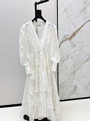 Zimmermann Radiate Applique Button Down Maxi Dress White Linen  - 1