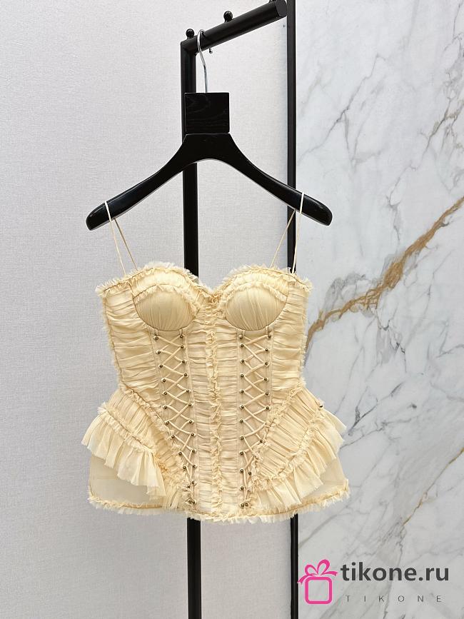 Zimmermann Rebellion Frayed Corset in Cream 7020TC261 - 1