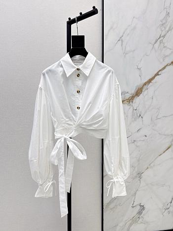 Zimmermann Rebellion Poplin Wrap Blouse in White 7124TC261