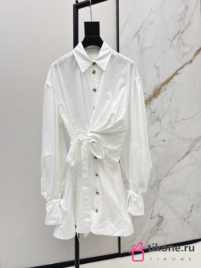Zimmermann Rebellion Poplin Mini Dress in White 6224DC261 - 1