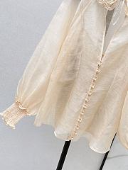 Zimmermann Rebellion Collared Blouse in Peach 7121TC261 - 6