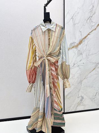 Zimmermann Rebellion Striped Midi Dress in Spliced Stripes 7030DC261