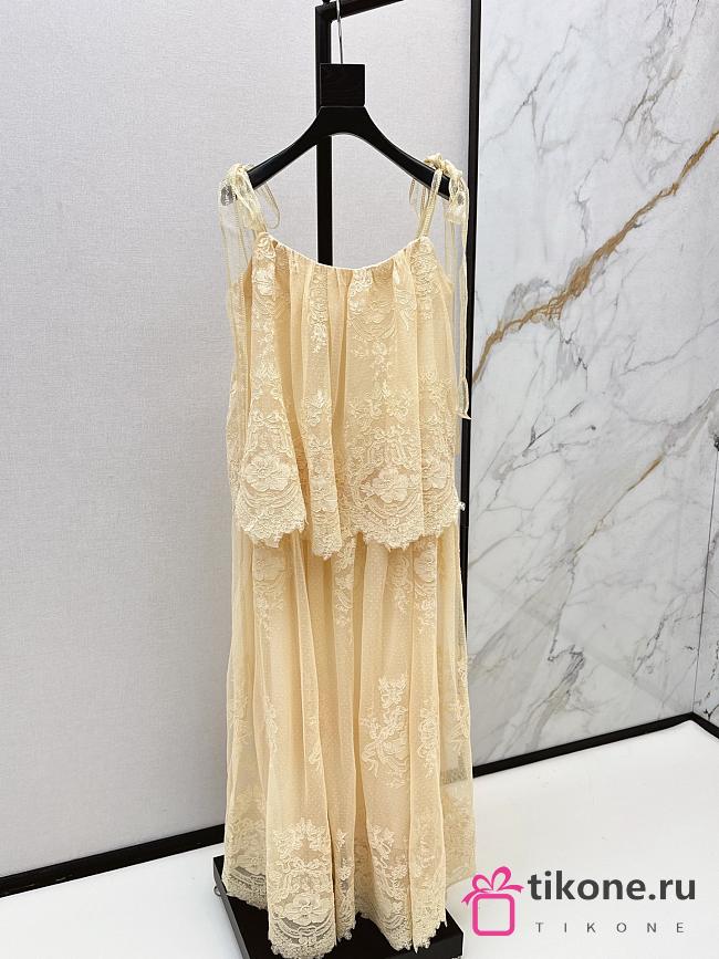 Zimmermann Luna Tiered Lace Slip in Cream 6032DS261 - 1