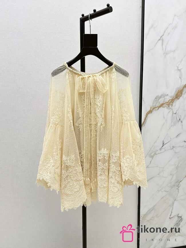 Zimmermann Luna Tiered Lace Blouse in Cream 6031TS261 - 1