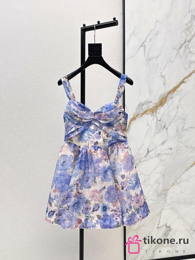 Zimmermann Rebellion Drape Mini Dress in Sky Bloom 6493DC261 - 1