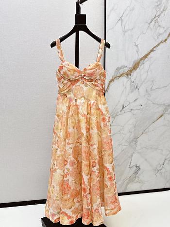 Zimmermann Rebellion Drape Midi Dress in Golden Bloom 6847DC261