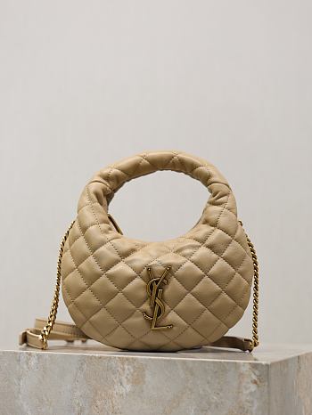 YSL Icarino Mini In Quilted Nappa In Beige - 19x12x5cm