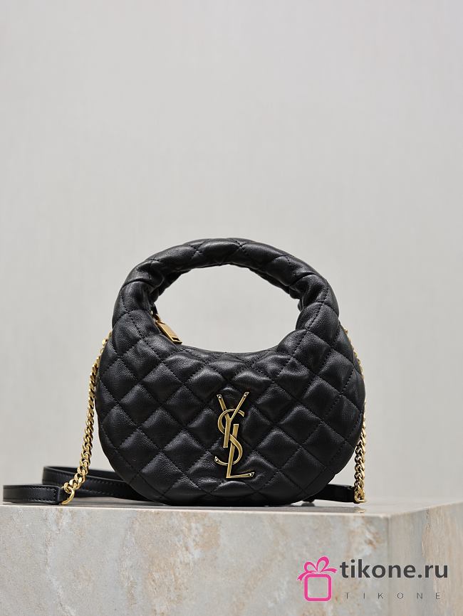 YSL Icarino Mini In Quilted Nappa In Black - 19x12x5cm - 1
