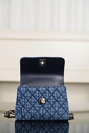 Chanel Clutch With Chain Washed Denim Calfskin & Gold-Tone Metal Blue - 14.5x11.5x5.5cm - 2