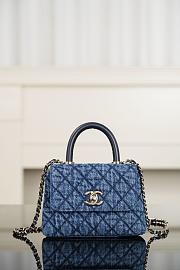 Chanel Clutch With Chain Washed Denim Calfskin & Gold-Tone Metal Blue - 14.5x11.5x5.5cm - 4