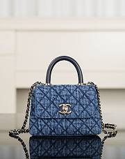 Chanel Clutch With Chain Washed Denim Calfskin & Gold-Tone Metal Blue - 14.5x11.5x5.5cm - 1