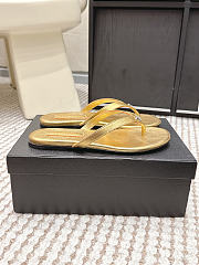 Chanel Thongs Laminated Calfskin Gold - 3