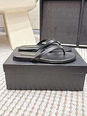 Chanel Thongs Laminated Calfskin Black - 6