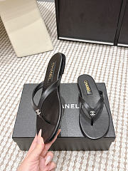 Chanel Thongs Laminated Calfskin Black - 5