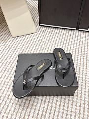 Chanel Thongs Laminated Calfskin Black - 4