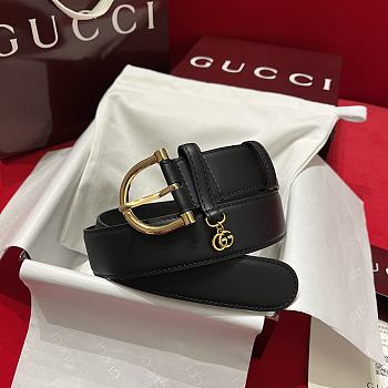 Gucci Belt With Stirrup Buckle In Black Leather 3.5cm