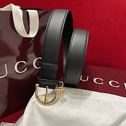 Gucci Belt With Stirrup Buckle In Black Leather 3.5cm - 5