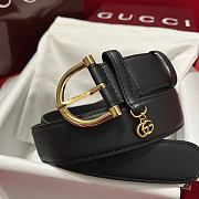Gucci Belt With Stirrup Buckle In Black Leather 3.5cm - 4